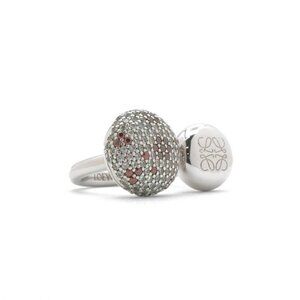 Loewe Ring Silver Anagram Rhinestone